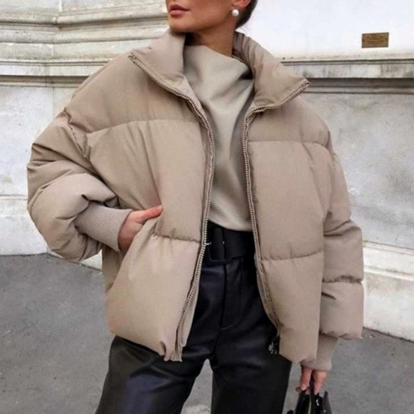 MODA ME COUTURE Jackets & Blazers - Contemporary Puffer Coat - dark Khaki